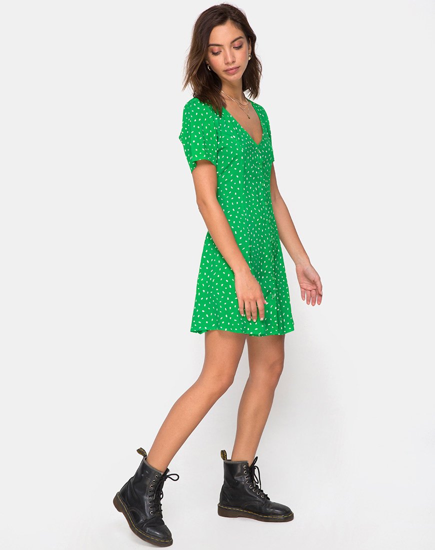 Neyka Dress in Mini Diana Dot Green motelrocks-com-us Neyka Dress in Mini Diana Dot Green motelrocks-com-us