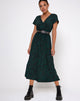 Image of Nira Midi Dress in 90s Zebra Forest Green