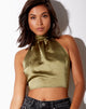 Image of Noela Crop Top in Satin Olive