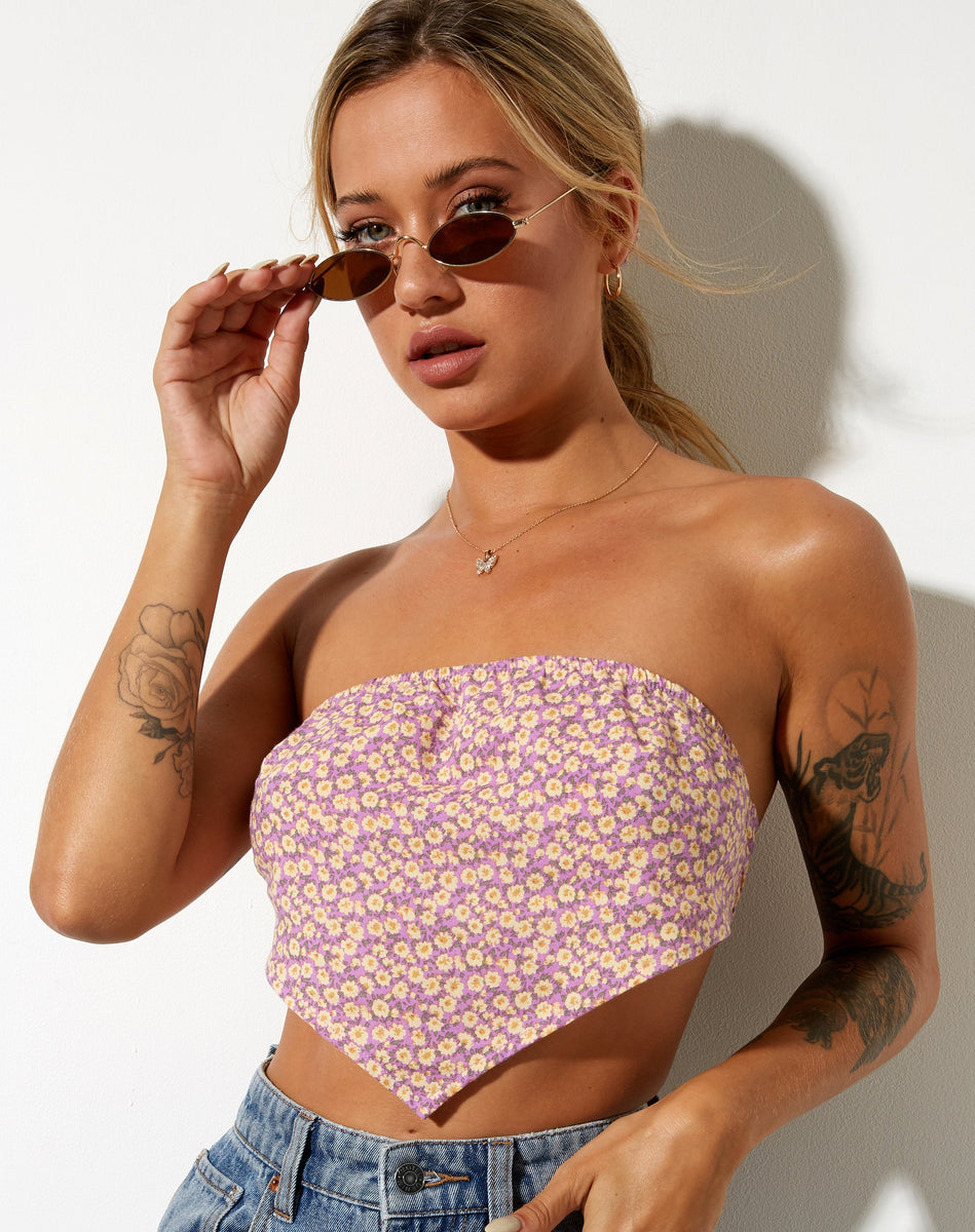 Lilac Wine Bandeau Crop Top  Brylee – motelrocks-com-us