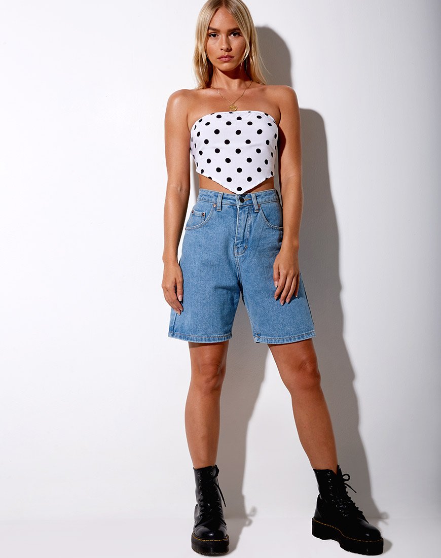 Black and White Polka Dot Tube Top | Nolda – motelrocks-com-us