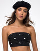 Image of Nolia Tube Top in Black and White Polkadot