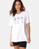 Image of Oversize Basic Tee in White with Dancing Drake