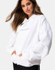 Image of Oversize Hoody in White I Want it Embro