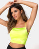 Image of Ozka Crop Top in Satin Neon Yellow