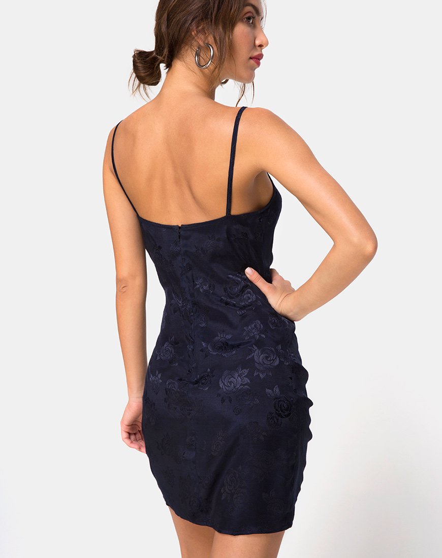 navy blue slip dress short 100% Mulberry Silk Short Slip Dress & Eye Mask  Luxury Gift for Her