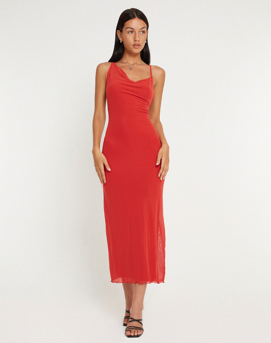 claya maxi dress Red Clay Maxi Dress