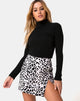 Image of Pelmet Mini Skirt in Mono Animal Grey White