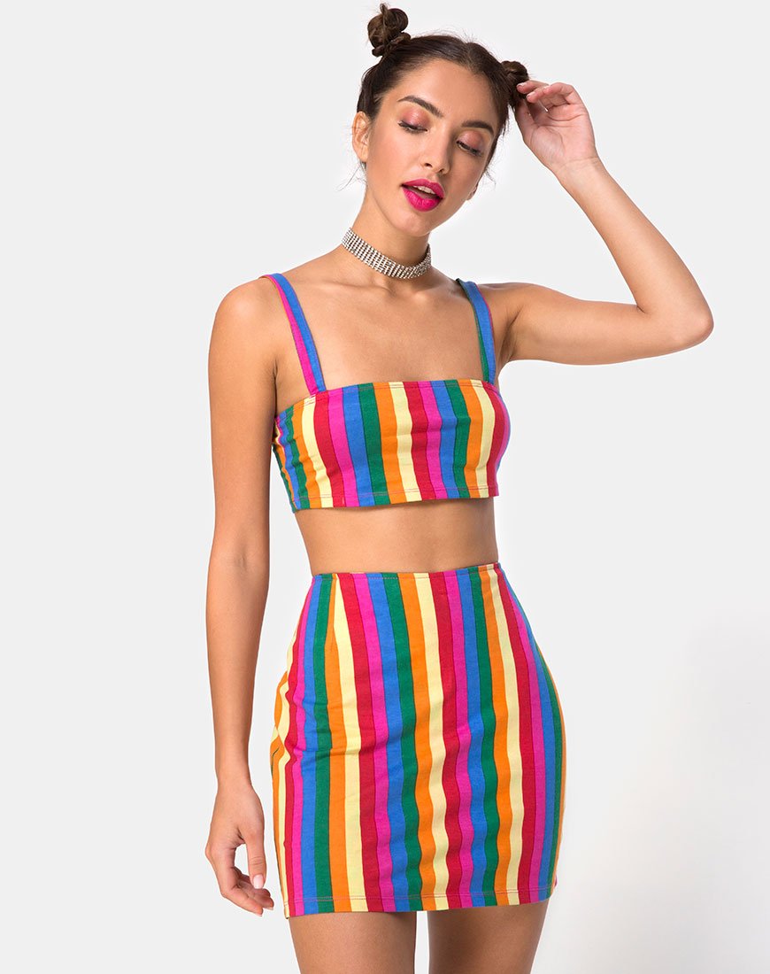 Pelmo Mini Skirt in Good Times Stripe X Princess Polly – motelrocks-com-us