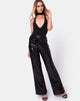 Image of Prague Trouser in Mini Sequin Black