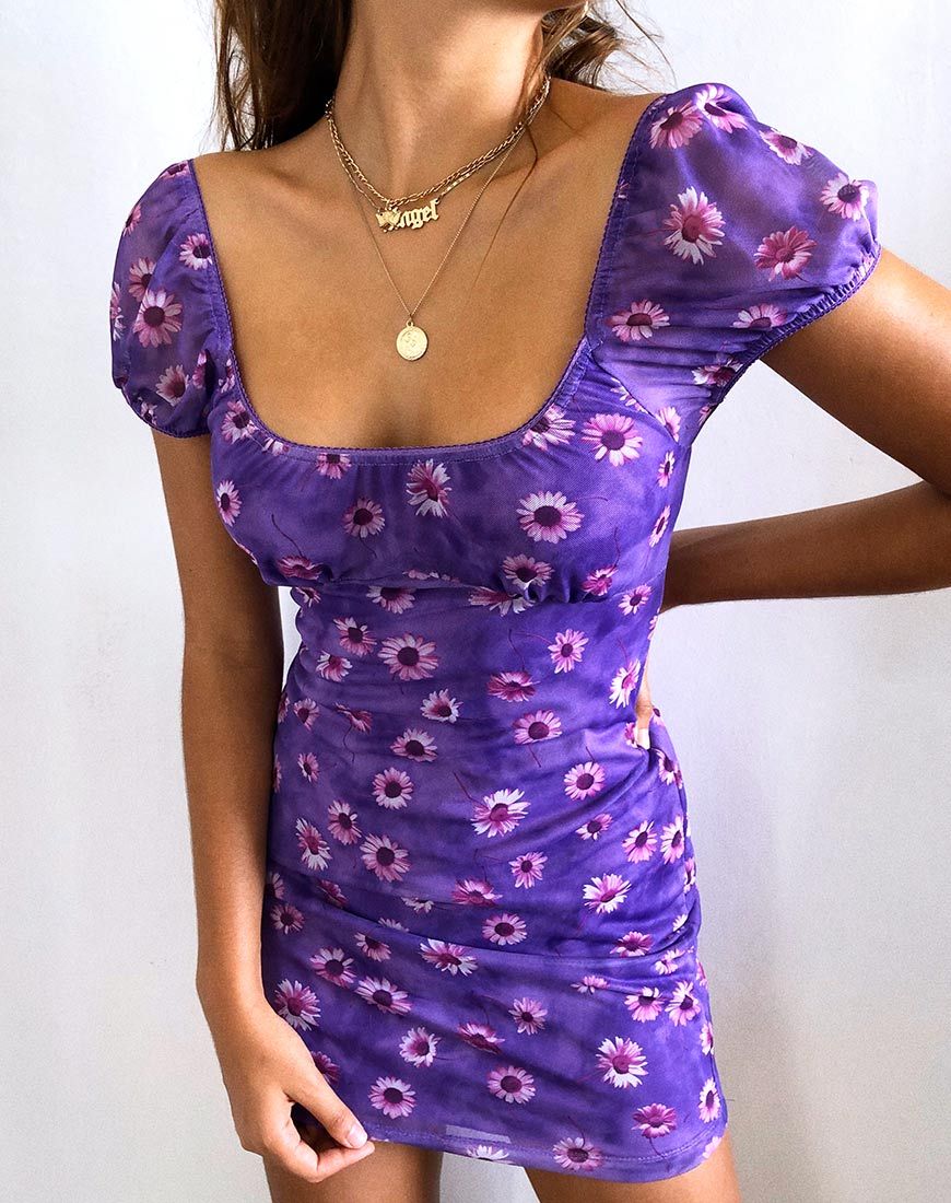 daisy purple dress Boden Women's Tiered Sleeveless Dress in Purple