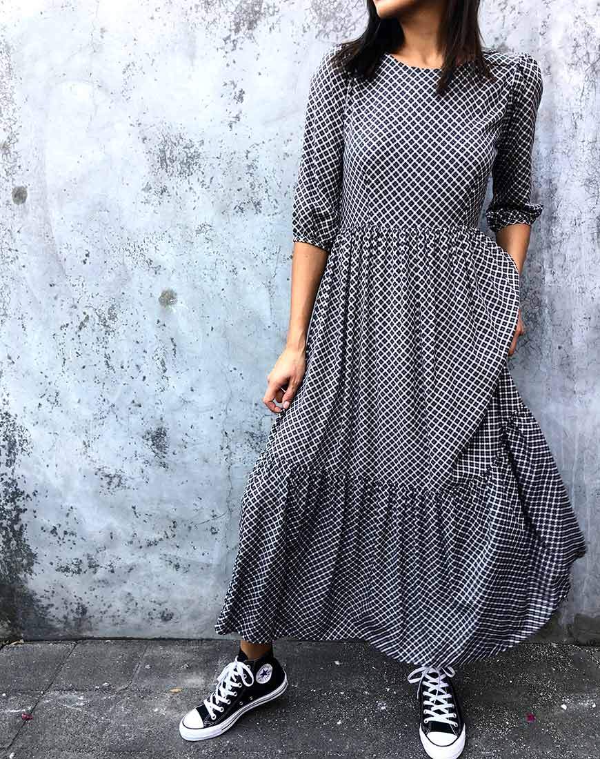 Image of Ellery Maxi Dress in Check it Out Black