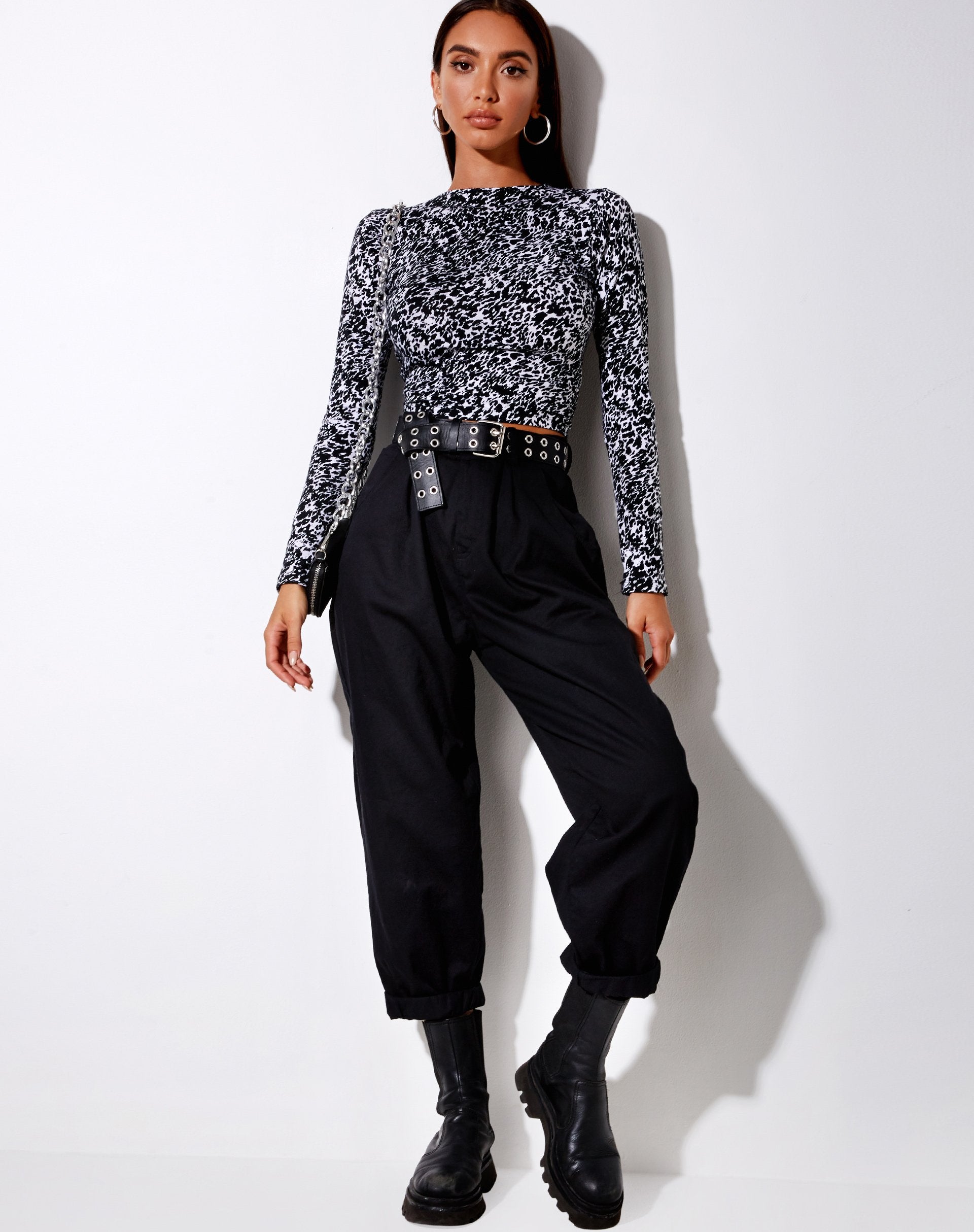 Image of Queren Crop Top in Abstract Animal