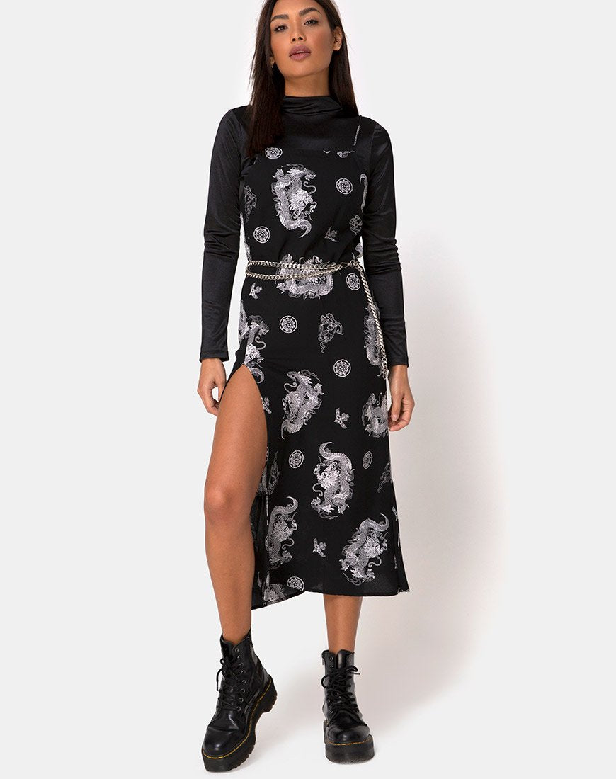 dragon maxi dress Quinty Maxi Dress in Dragon Black