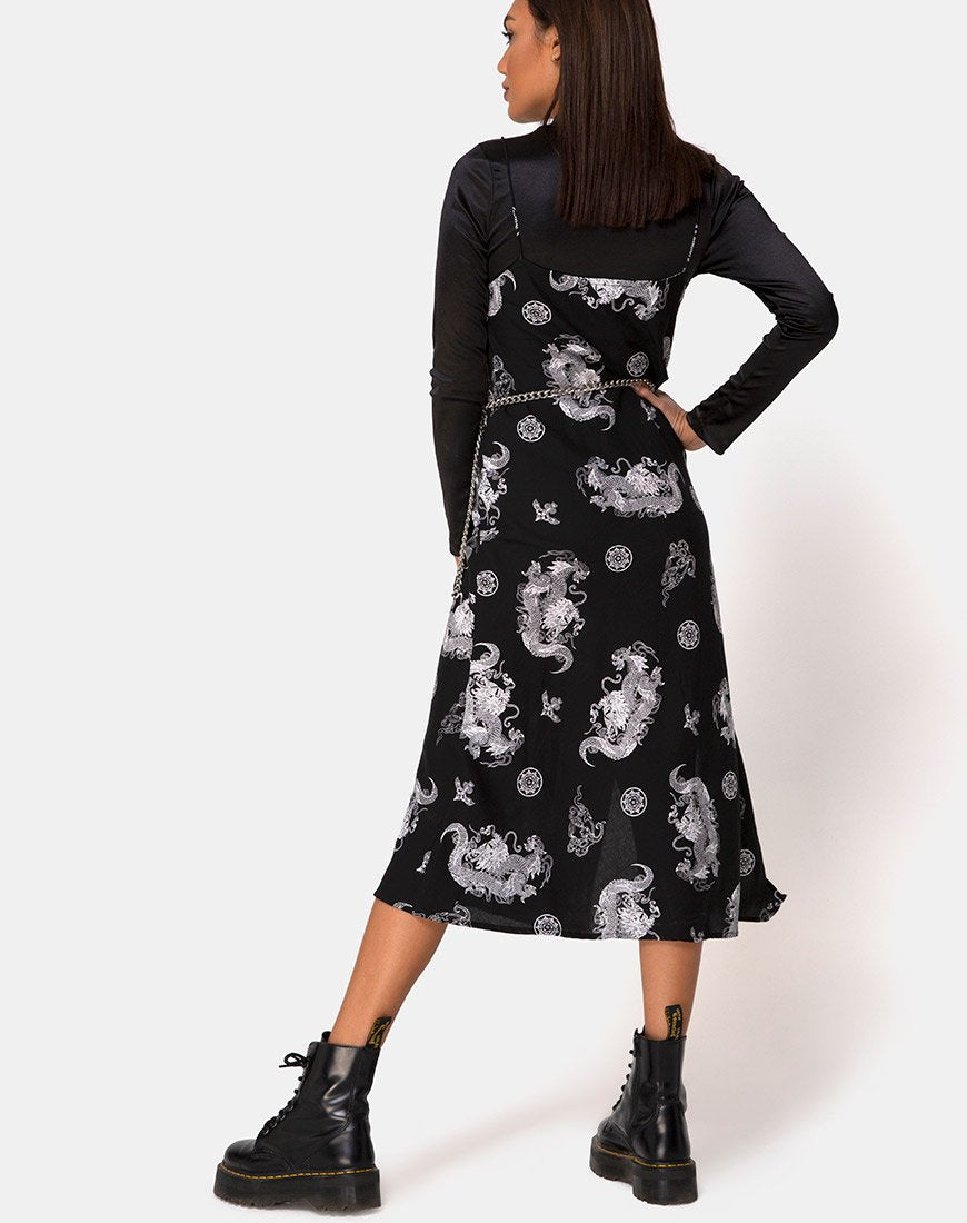 dragon maxi dress Quinty Maxi Dress in Dragon Black