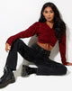 Image of Rean Crop Top in Satin Rose Mulberry