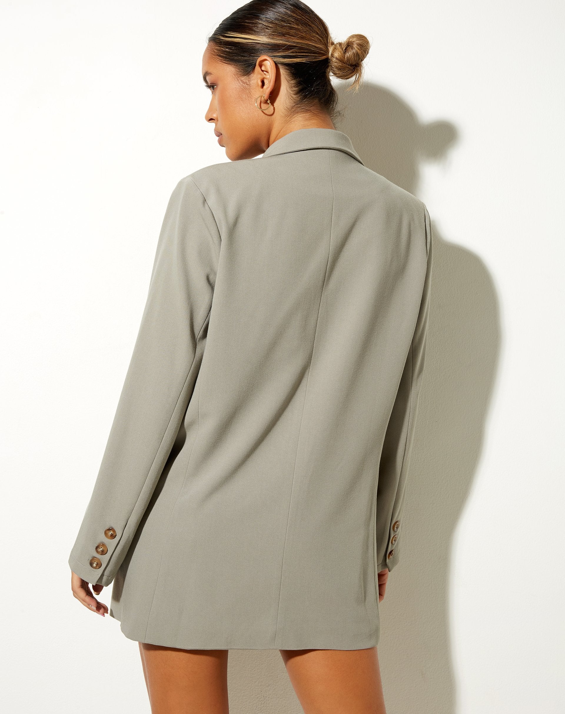 Image of Meva Blazer Dress in Green Beige