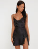 image of Parvani Slip Dress in Satin Black