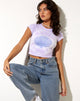 Image of Tinlo Crop Top in Lilac White Tie Dye Circle