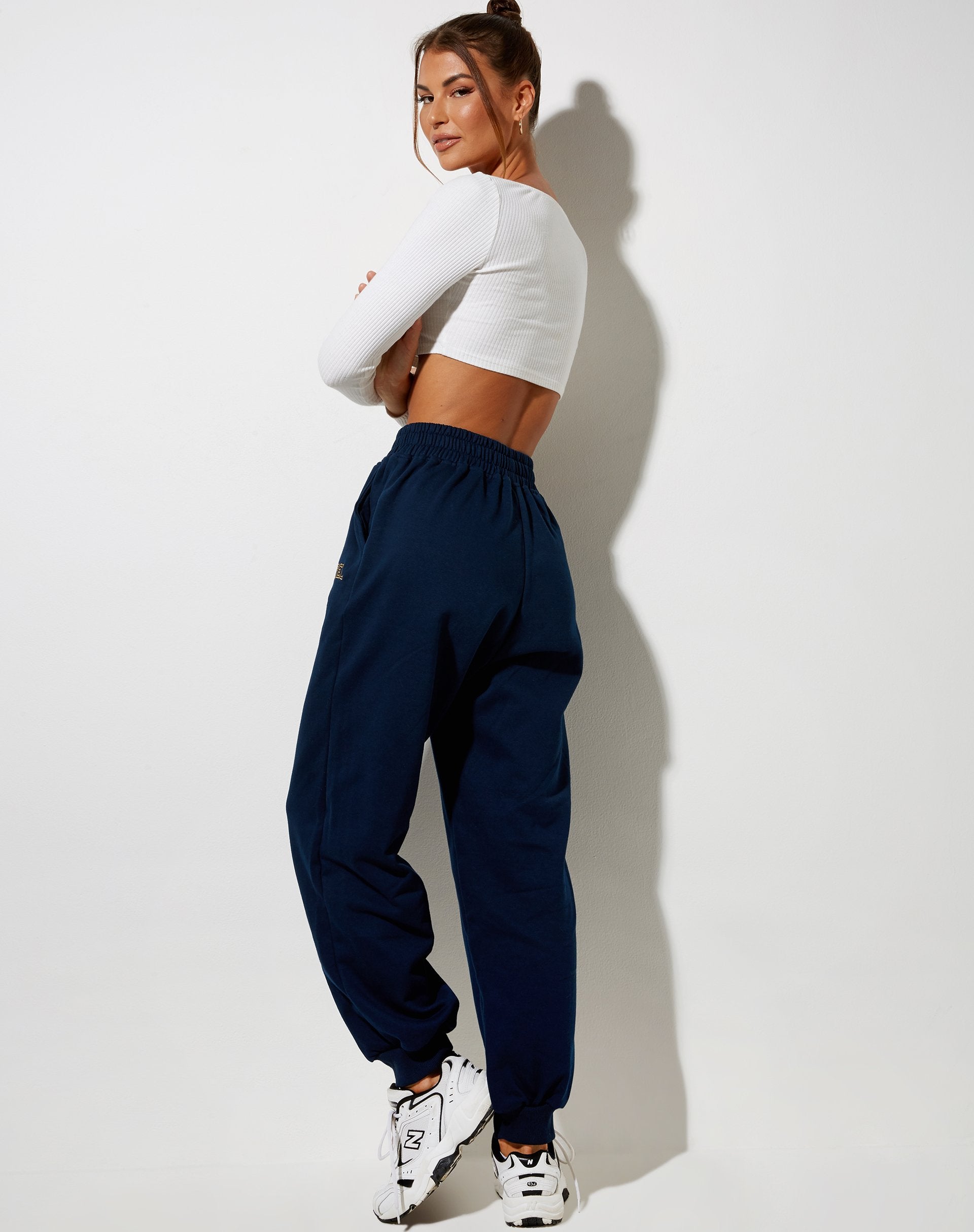 Image of Roider Jogger in Navy Angel Embro in Yellow