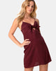 Image of Ronina Dress in Satin Cheetah Burgundy