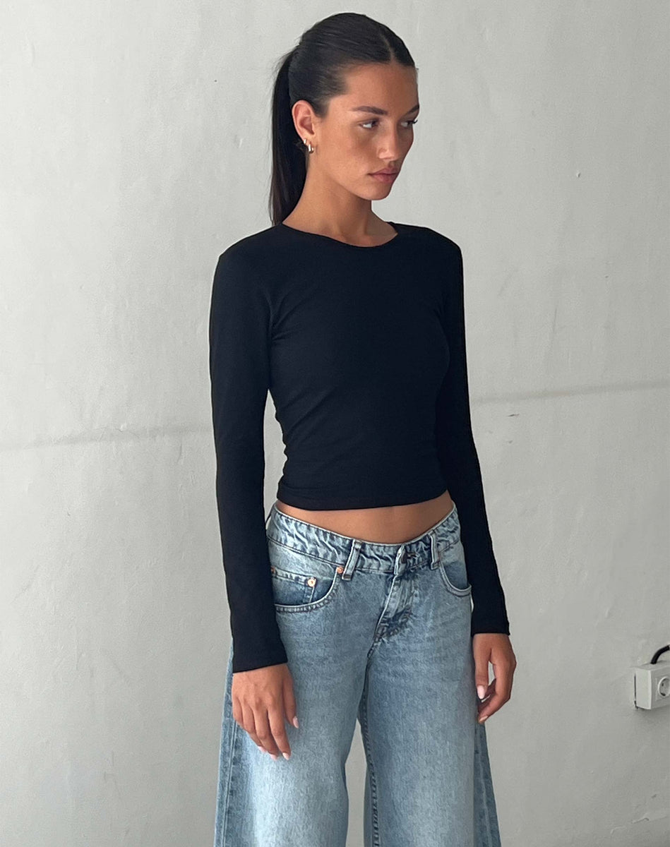 Black Long Sleeve Top | Bon – motelrocks-com-us