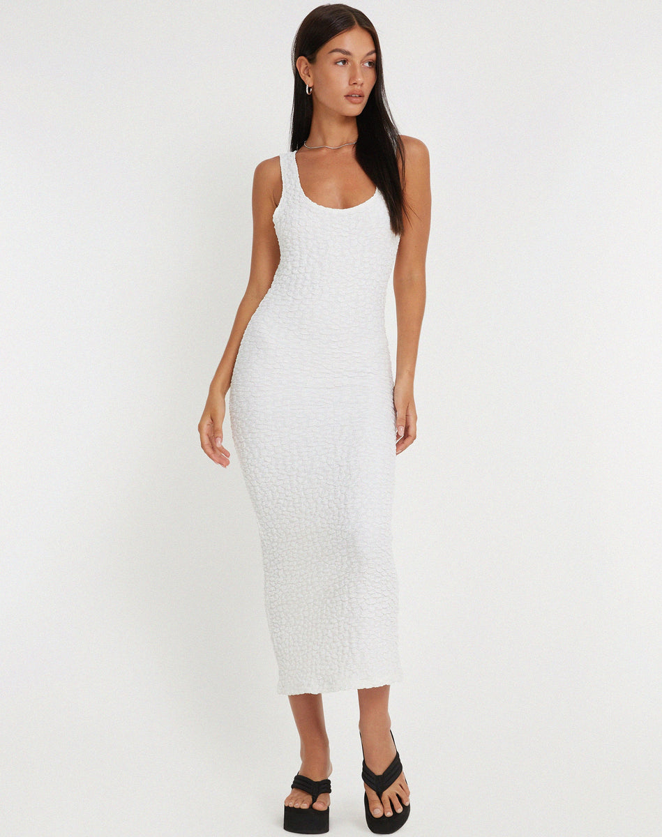 Black Textured Scoop Neckline Maxi Dress | Roski – motelrocks 