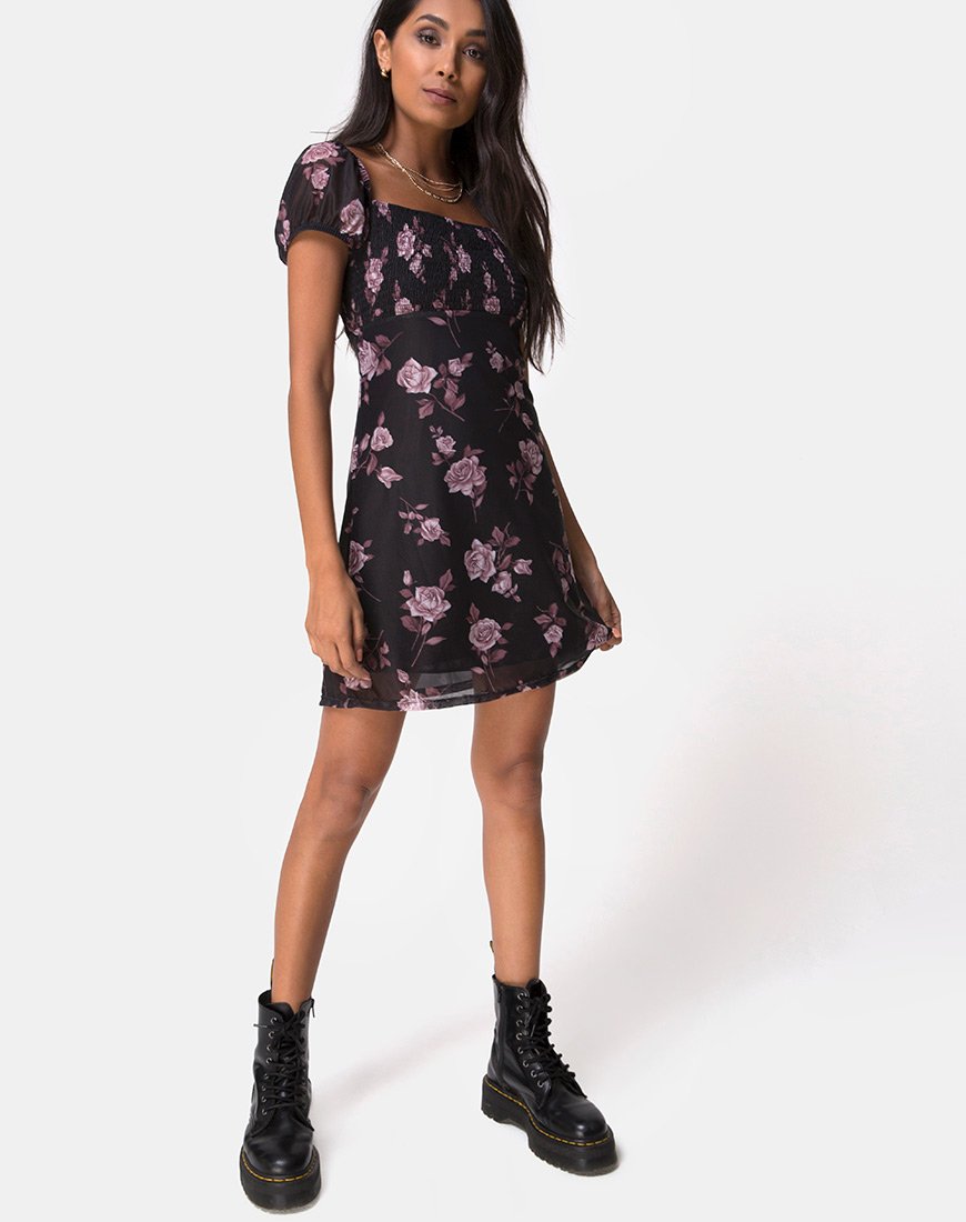 Image of Ruchine Tea Dress in Dusky Rose