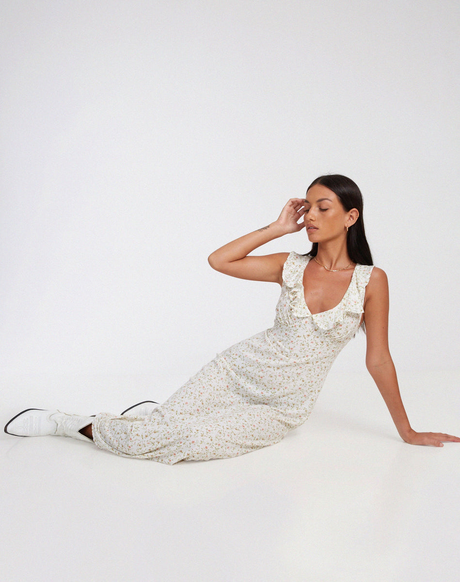 rufiso midi dress Rufiso Midi Dress in Pretty Petal Ivory