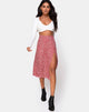 Image of Saika Skirt in Ditsy Rose Red Silver