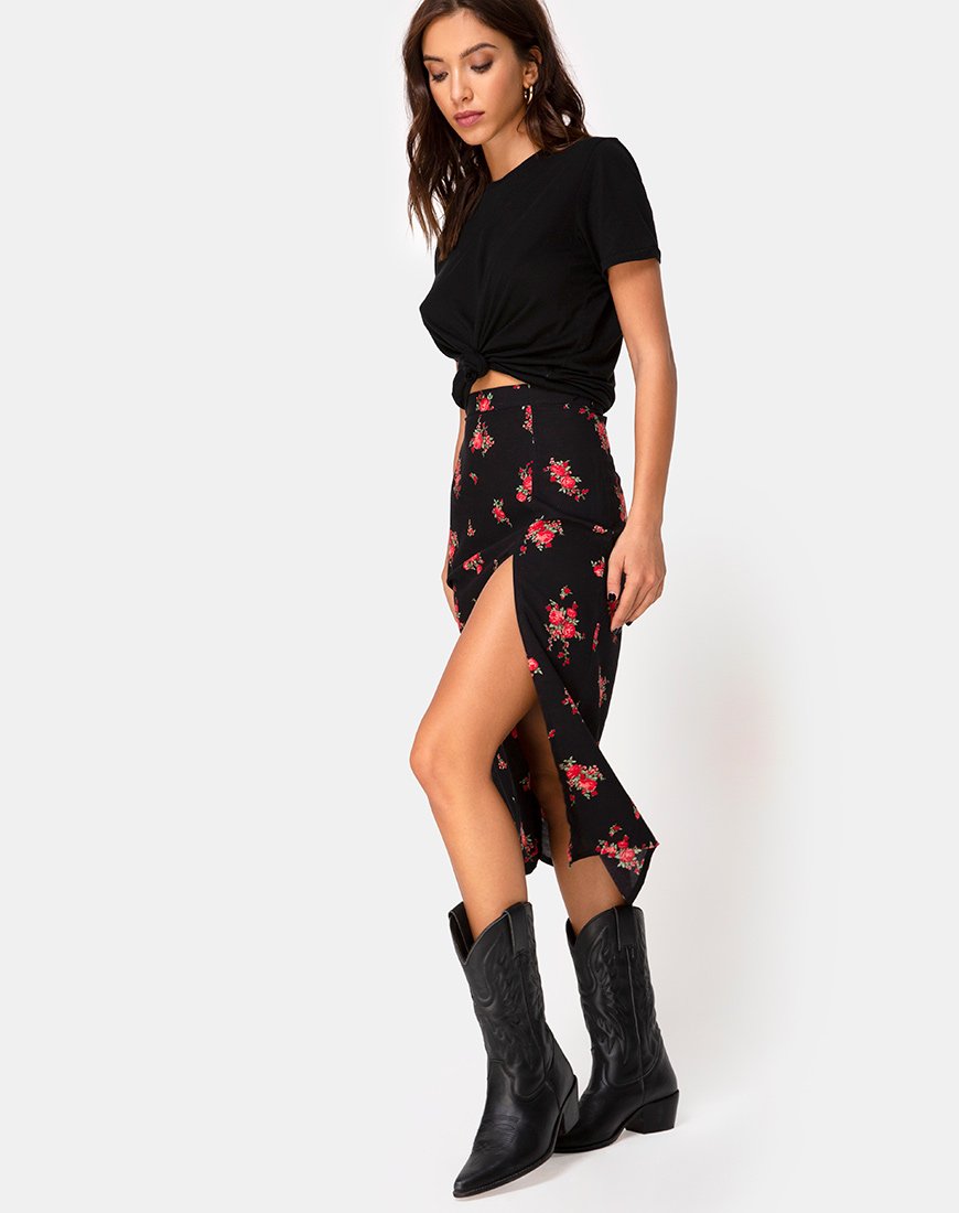 お値下げ！★新品★Lu. I-Line Skirt / Black Flower ☆新品☆Lu. I-Line Skirt / Black Flower
