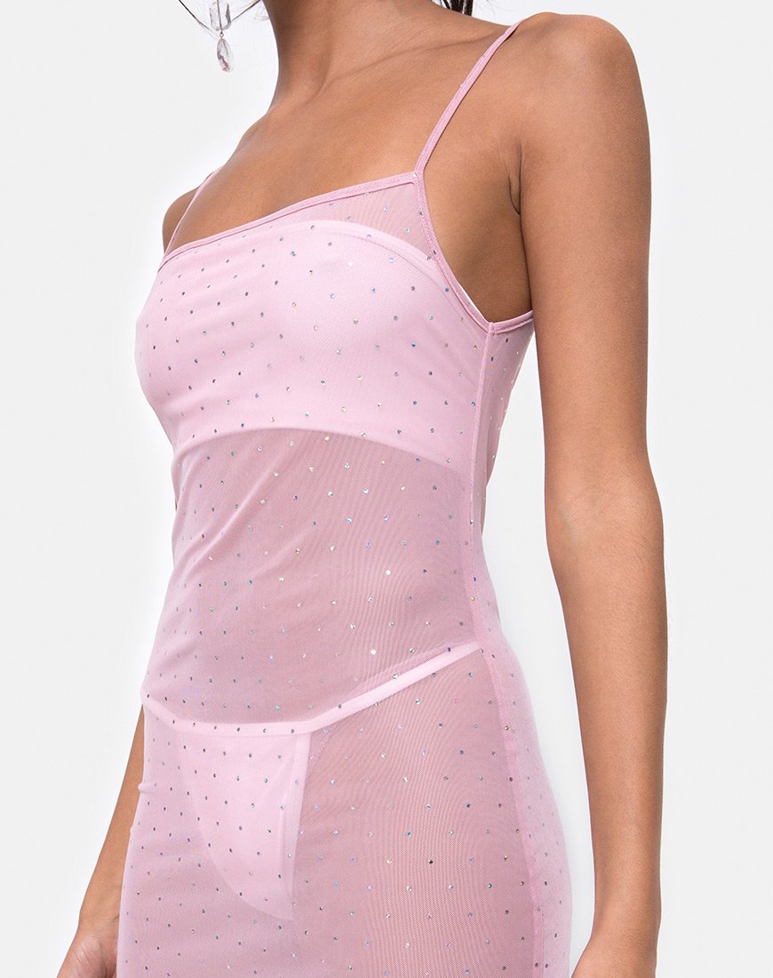 Image of Seleh Dress in Crystal Net Rose