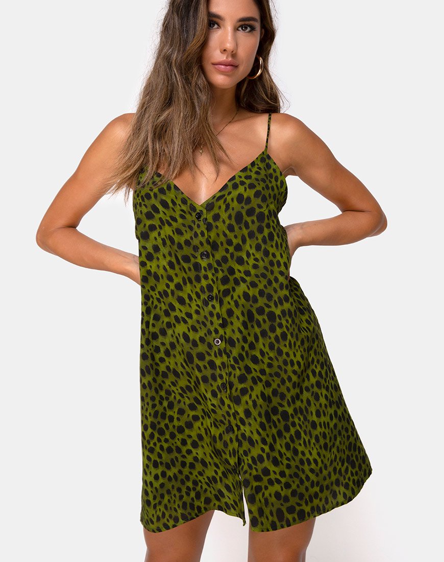Sanna Slip Dress in Cheetah Khaki motelrocks-com-us Sanna Slip Dress in Cheetah Khaki motelrocks-com-us