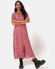Image of Sanrin Dress in Ditsy Rose Red Silver