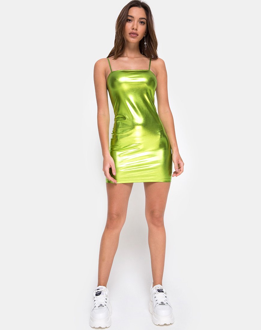 Bodycon Metallic Green Dress