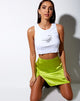 Image of Shenka Mini Skirt in Satin Lime Green