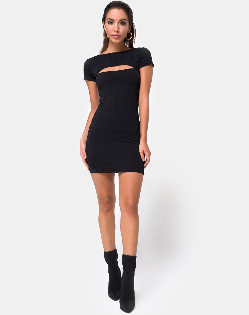 Shimmie Bodycon Dress in Black motelrocks-com-us Shimmie Bodycon Dress in Black motelrocks-com-us