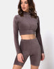 Image of Bike Short in Mocha Rib Velvet
