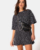 Image of Sunny Kiss Tee in Black with Love At First Swipe Print