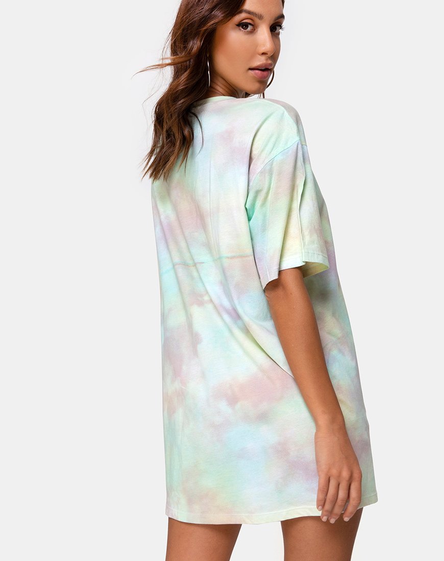 tie dye t shirt dress Sunny Kiss Tee Dress in Pastel Tie Dye – motelrocks-com-us
