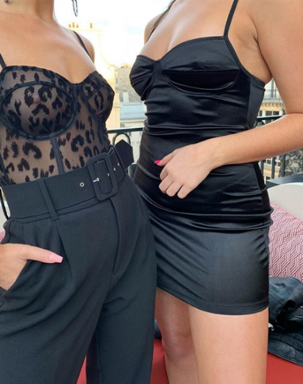 motel rocks black satin dress Damora Midi Dress in Satin Black