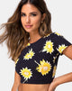 Image of Tindy Crop Top in Sunny Days Black