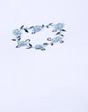 White Rose Chain Love Blue Embro