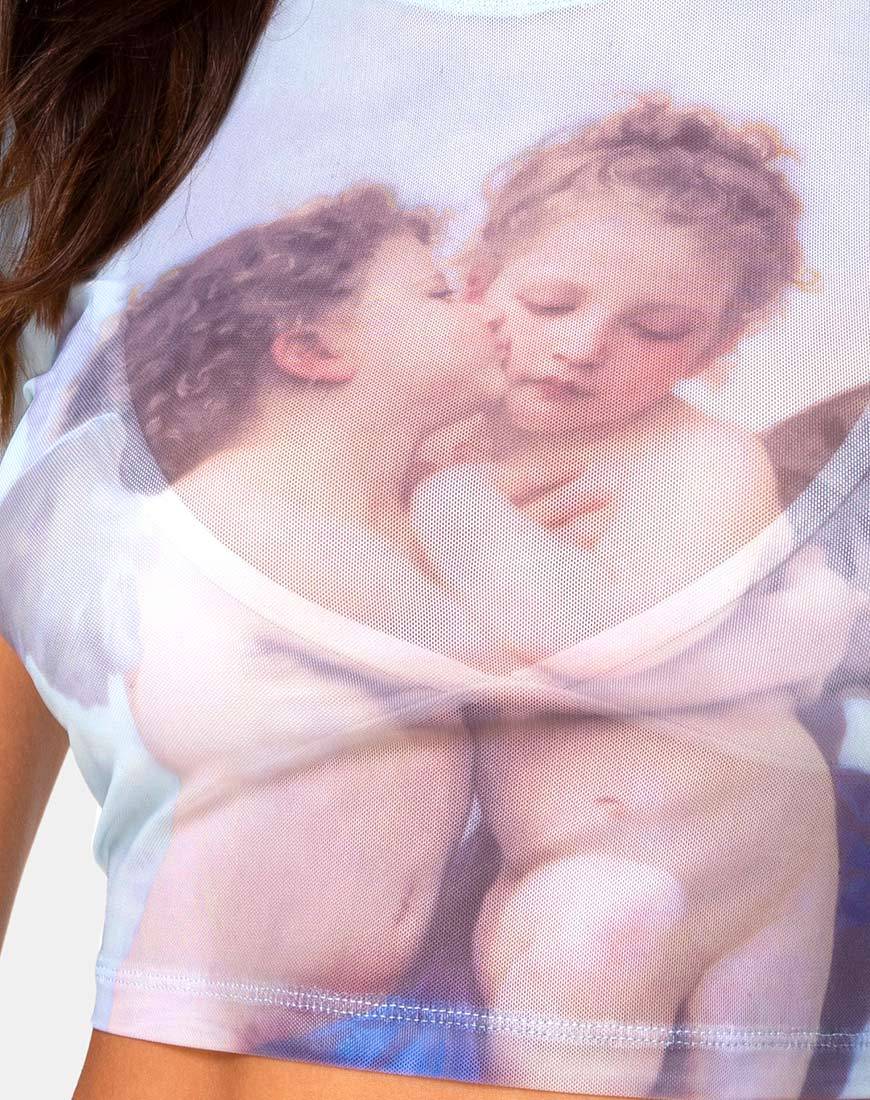 Image of Tiney Crop Top Tee in Cherub Kiss Blue