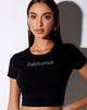 Image of Tiney Crop Tee in Black Sagittarius Diamante