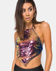 Image of Tini Crop Top in Dragon Fruit Sequin