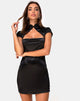 Image of Tuli Bodycon Dress in Satin Black