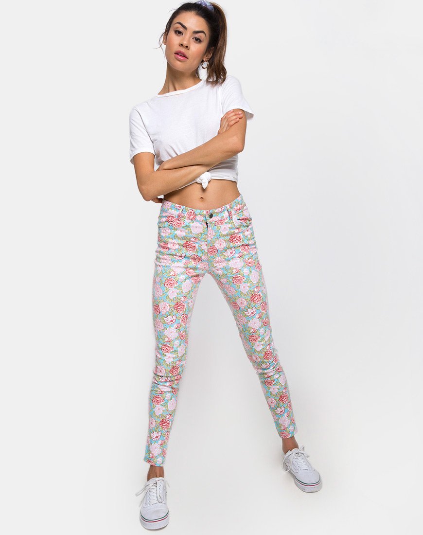 Image of Ultimate Jean in Bloom Floral Blue Base