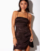 Image of Enif Slip Dress in Satin Zebra Bitter Chocolate