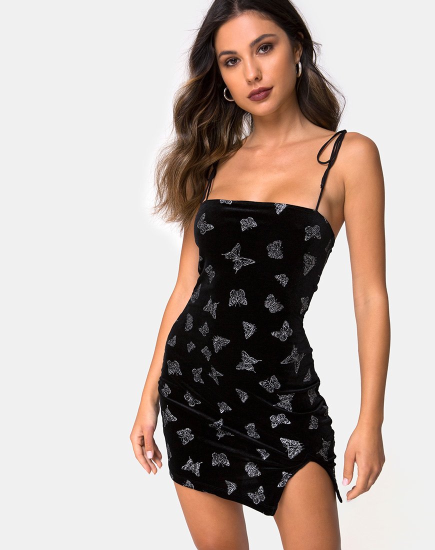 Velvet Sequin Butterfly Mini Dress | Verso motelrocks-com-us Velvet Sequin Butterfly Mini Dress | Verso motelrocks-com-us